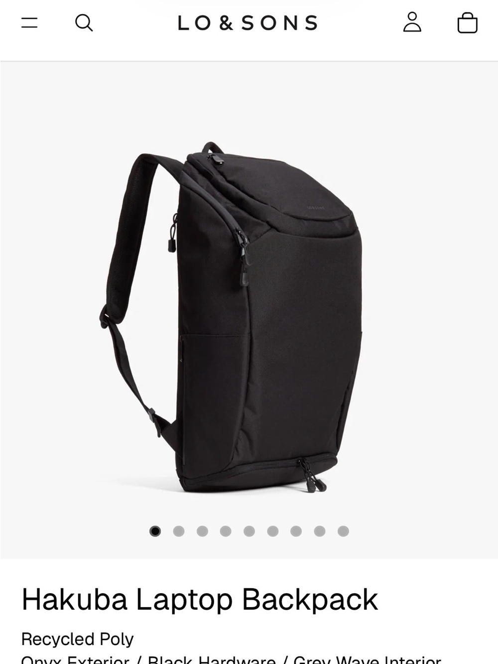 Lo & Sons Hakuba Laptop Backpack - Onyx Black